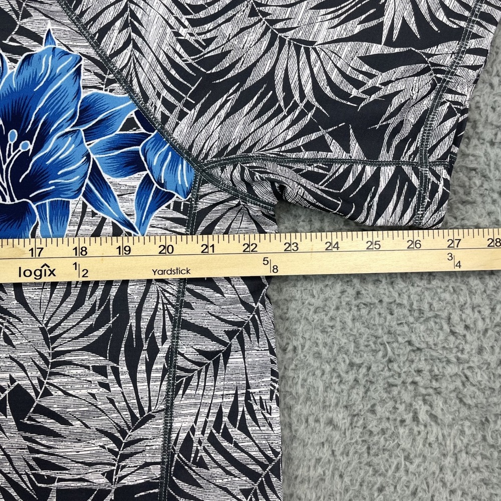 Tommy Bahama Mens Large IslandZone Borderline Hibiscus Polo Shirt Gray Floral - Picture 12 of 14